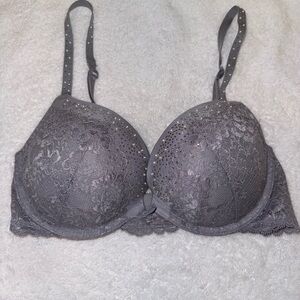 Victoria's Secret Sparkling Gray Lace Bra